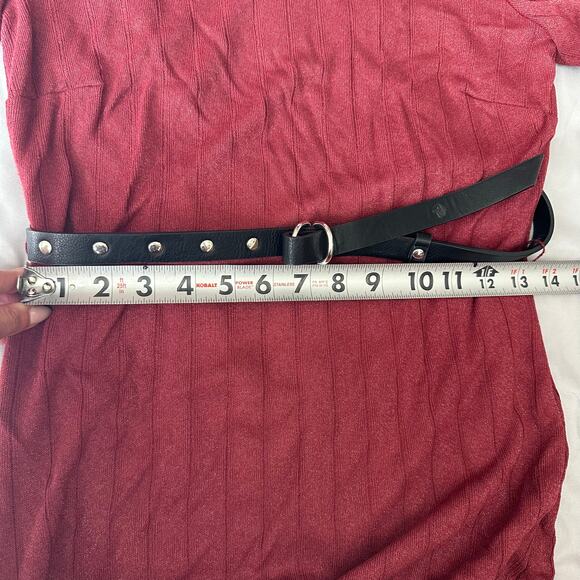 Sam Edelman Maroon, Belted, Lined, Long Sleeve Mini Dress- 6 - Picture 9 of 12